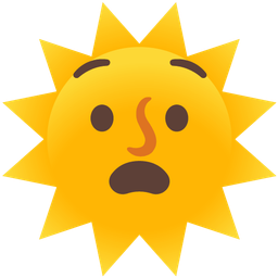 Anguished face and Sun with face