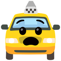 anguished face and taxi