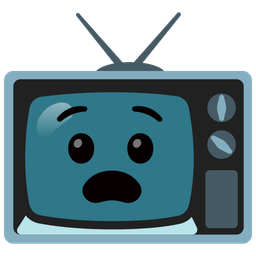 Anguished face and Television