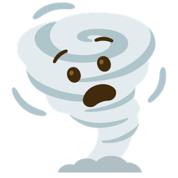 Anguished face and Tornado