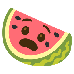 Anguished face and Watermelon