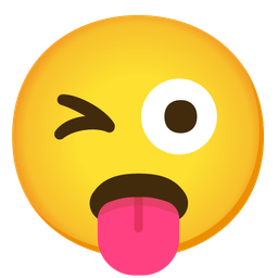 Anguished face and Winking face with tongue