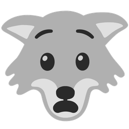 anguished face and wolf