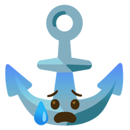 Anxious face with sweat and Anchor