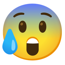 Anxious face with sweat and Astonished face