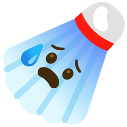 Anxious face with sweat and Badminton