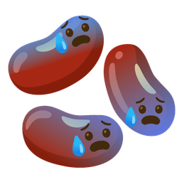 Anxious face with sweat and Beans