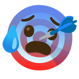 Anxious face with sweat and Bow and arrow