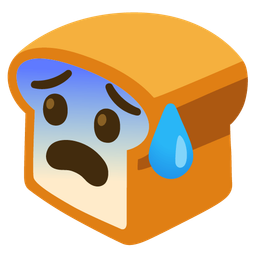 Anxious face with sweat and Bread