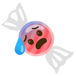 Anxious face with sweat and Candy