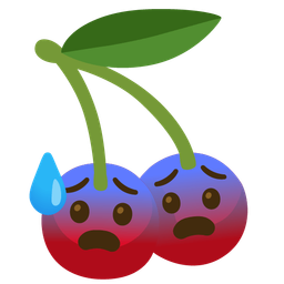 Anxious face with sweat and Cherries