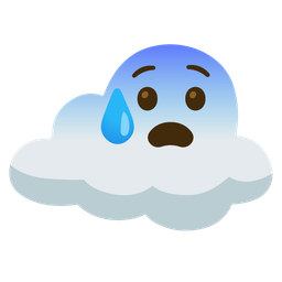 Anxious face with sweat and Cloud