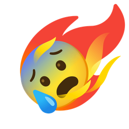 Anxious face with sweat and Comet