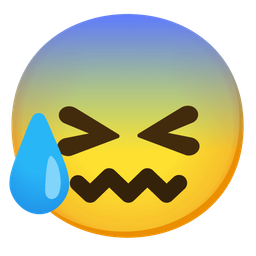 Anxious face with sweat and Confounded face