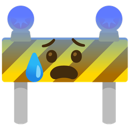 Anxious face with sweat and Construction