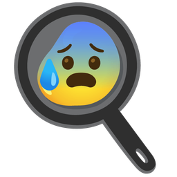 Anxious face with sweat and Cooking