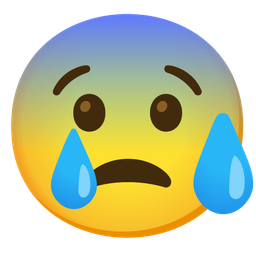 Anxious face with sweat and Crying face