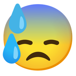 Anxious face with sweat and Downcast face with sweat