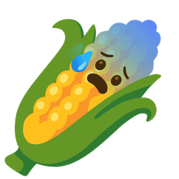 Anxious face with sweat and Ear of corn