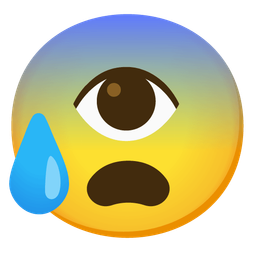 Anxious face with sweat and Eye