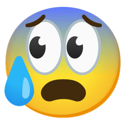 Anxious face with sweat and Eyes