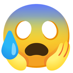 Anxious face with sweat and Face screaming in fear