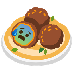 Anxious face with sweat and Falafel