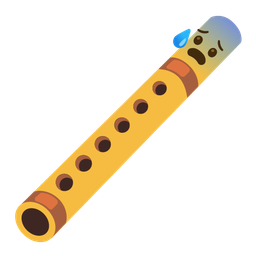 Anxious face with sweat and Flute