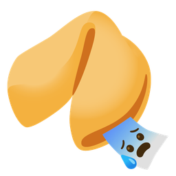 Anxious face with sweat and Fortune cookie