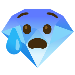 Anxious face with sweat and Gem stone