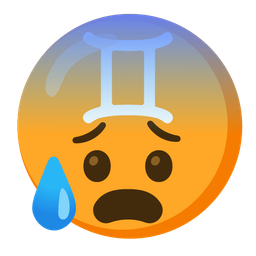 Anxious face with sweat and Gemini