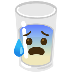 Anxious face with sweat and Glass of milk