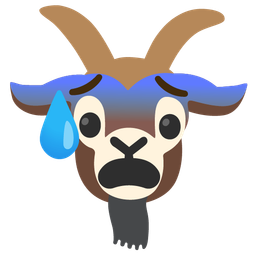 Anxious face with sweat and Goat