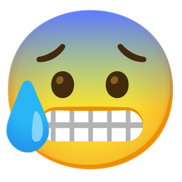 Anxious face with sweat and Grimacing face