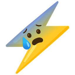 Anxious face with sweat and High voltage