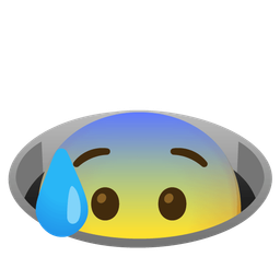 Anxious face with sweat and Hole