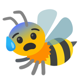 Anxious face with sweat and Honeybee