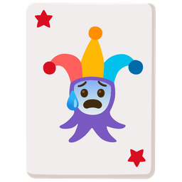 Anxious face with sweat and Joker