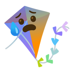 Anxious face with sweat and Kite