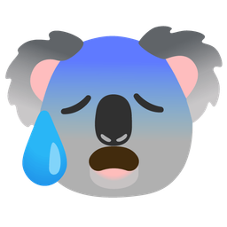 Anxious face with sweat and Koala