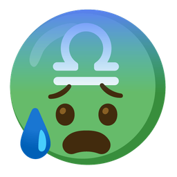 Anxious face with sweat and Libra