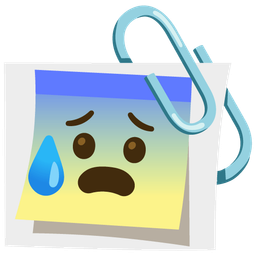 Anxious face with sweat and Linked paperclips