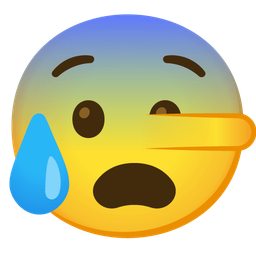 Anxious face with sweat and Lying face