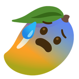 Anxious face with sweat and Mango