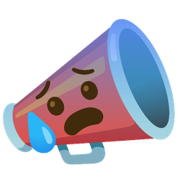 Anxious face with sweat and Megaphone