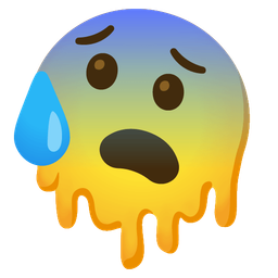 Anxious face with sweat and Melting face