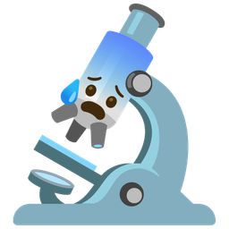 Anxious face with sweat and Microscope