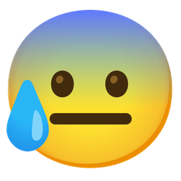 Anxious face with sweat and Neutral face