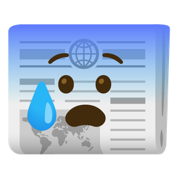 Anxious face with sweat and Newspaper