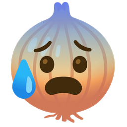 Anxious face with sweat and Onion